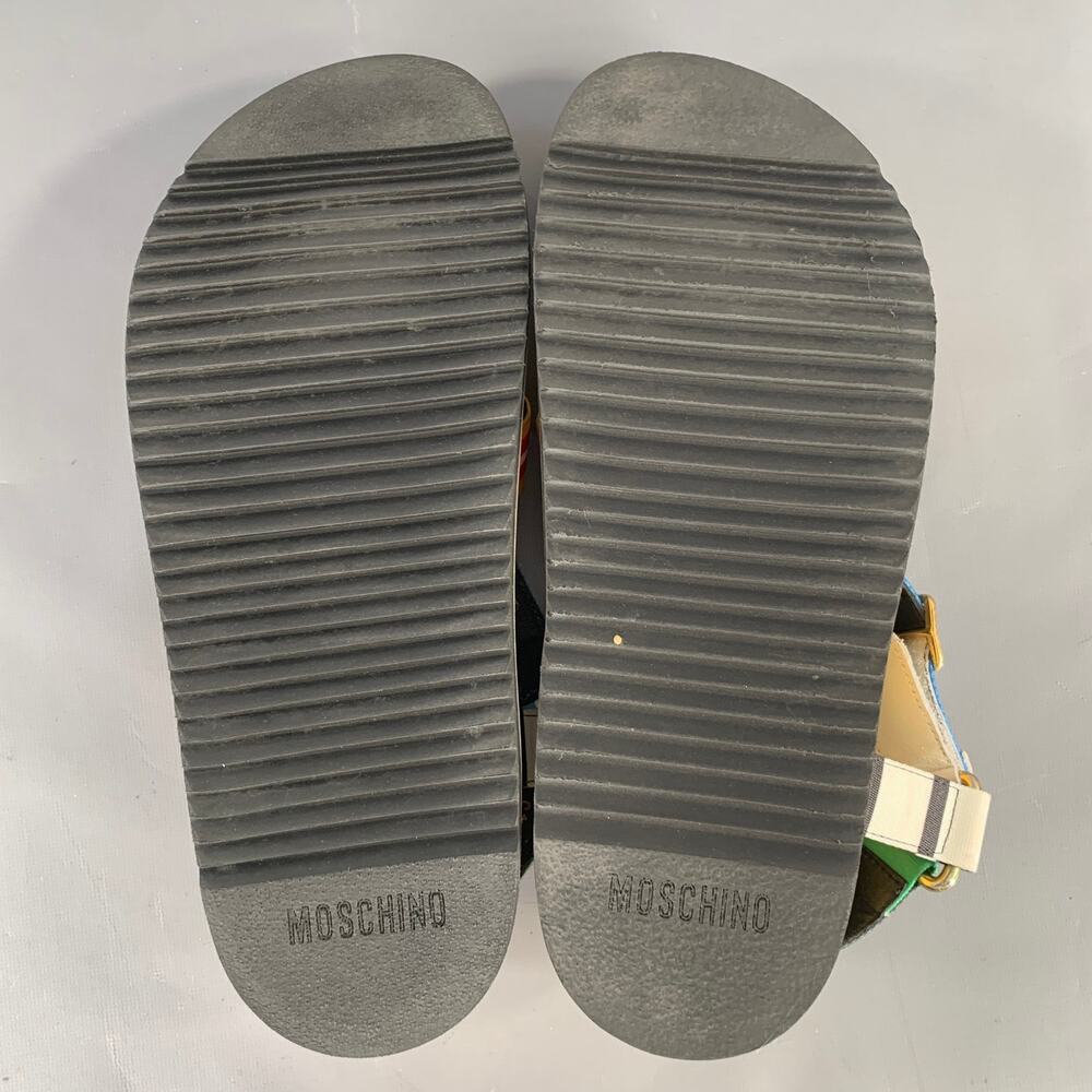 MOSCHINO Size 12 Multi-Color Geometric Sandals - Picture 6 of 10